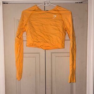 Gymshark Vital Seamless 2.0 Long Sleeve Crop Top - Yellow Marl